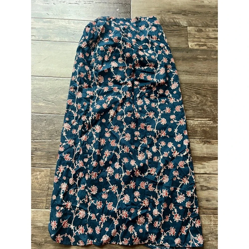 House of Harlow 1960 Maxi Skirt Size 4 Floral BOHO Cottagecore Teal Brown‎